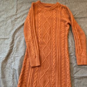 Merona Burnt Orange Cable Knit Sweater Dress